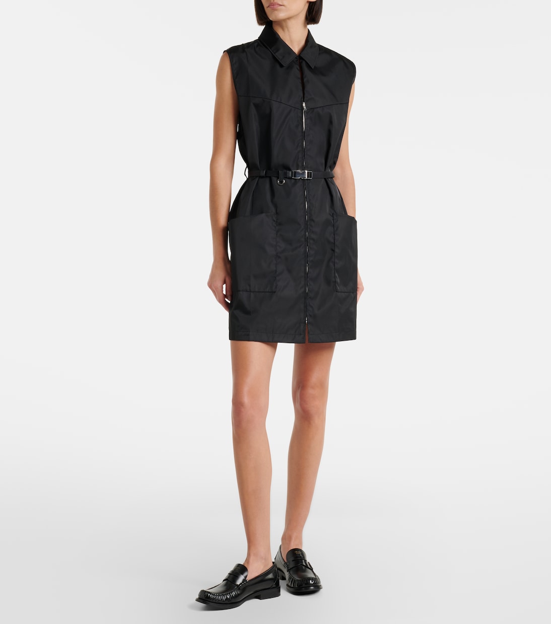 Re-Nylon belted zip-up minidress | Prada