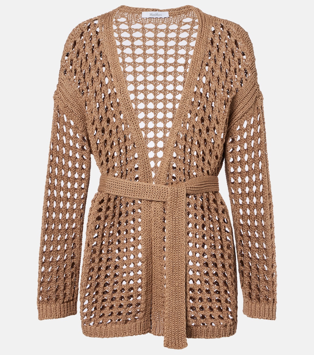 Gelo open-knit cotton wrap cardigan | Max Mara