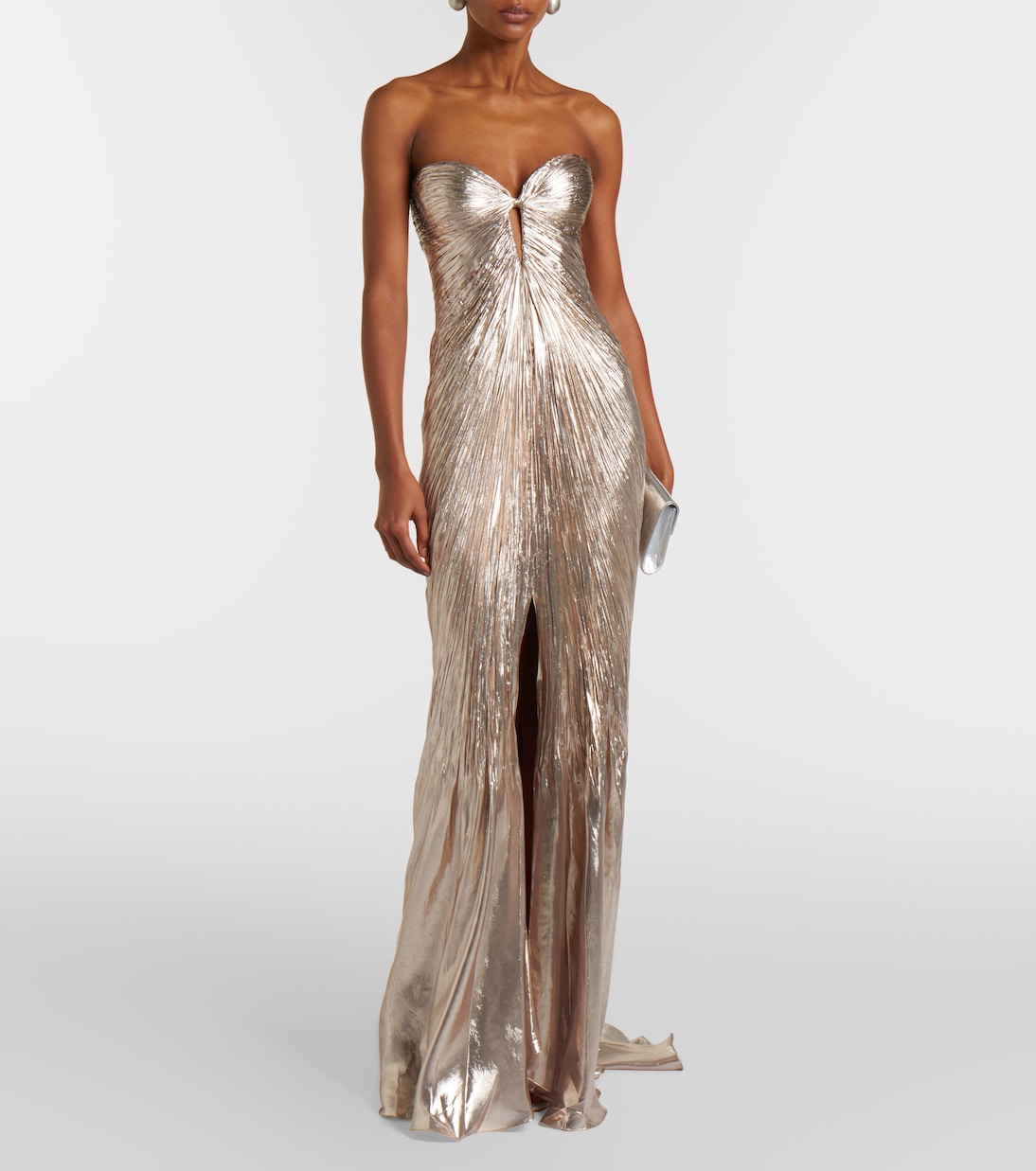 Mirren silk-blend chiffon bustier gown | Maria Lucia Hohan