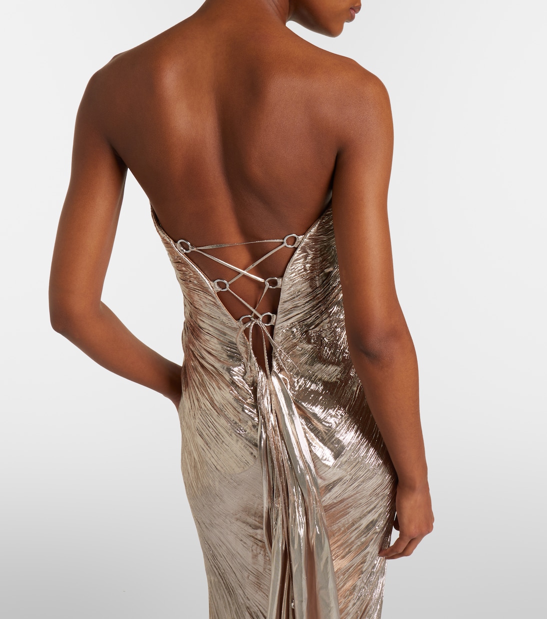 Mirren silk-blend chiffon bustier gown | Maria Lucia Hohan