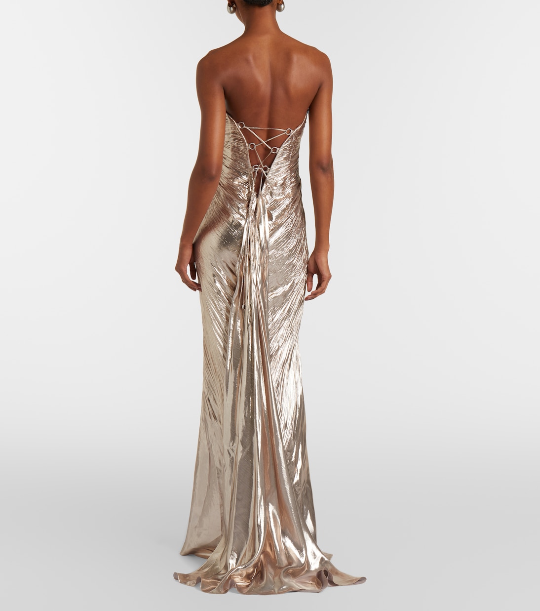 Mirren silk-blend chiffon bustier gown | Maria Lucia Hohan