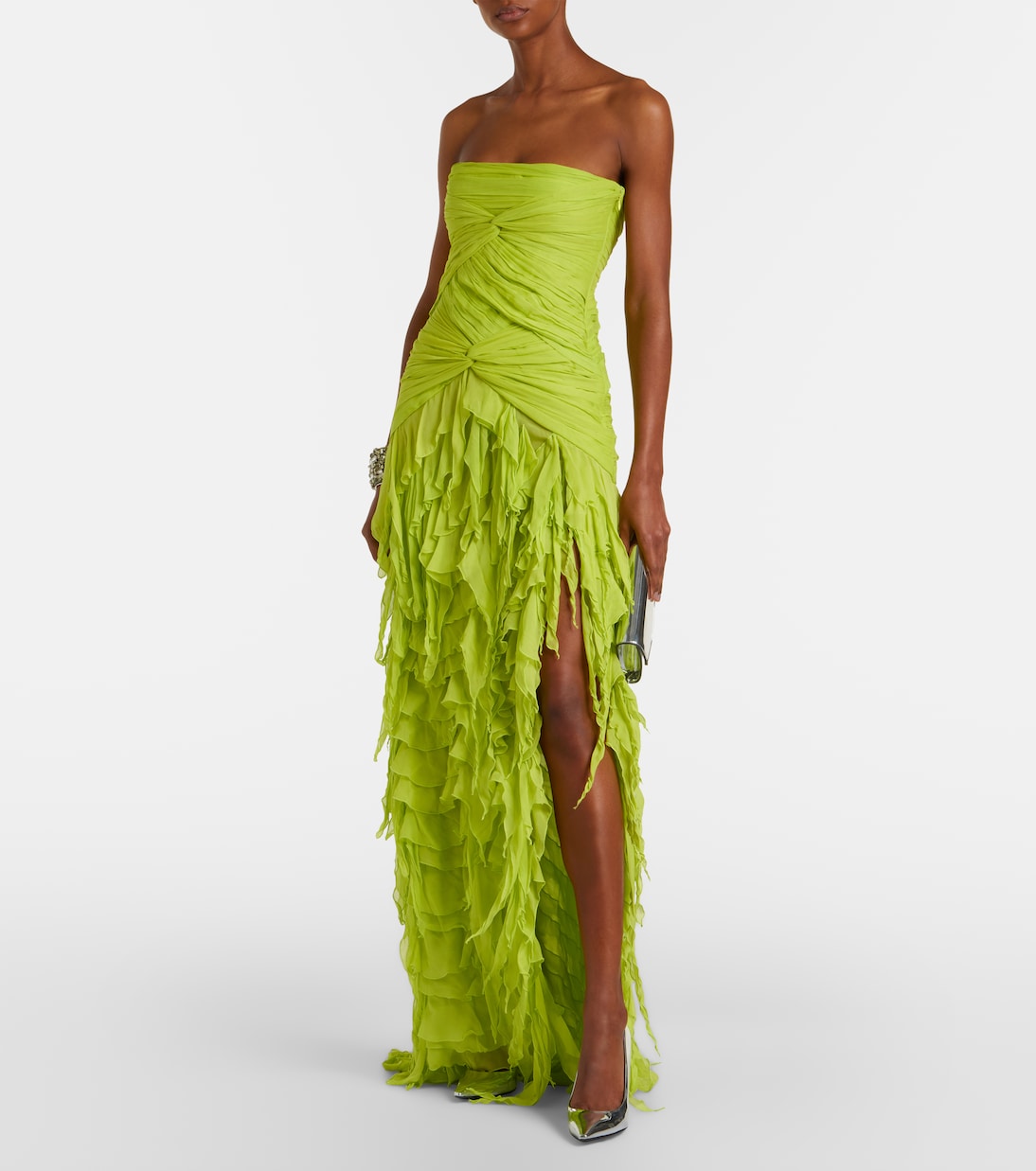 Ruffled georgette maxi dress | Blumarine