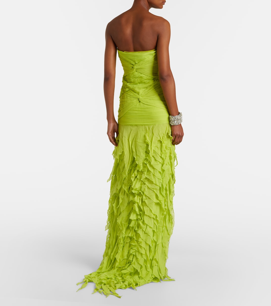 Ruffled georgette maxi dress | Blumarine