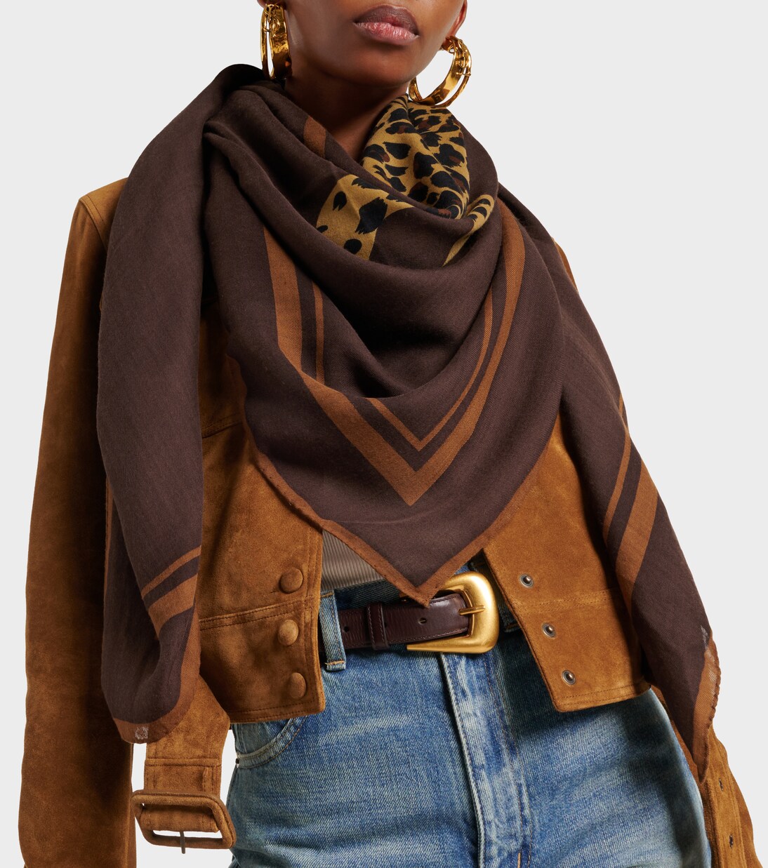 Cassandre printed wool twill scarf | Saint Laurent