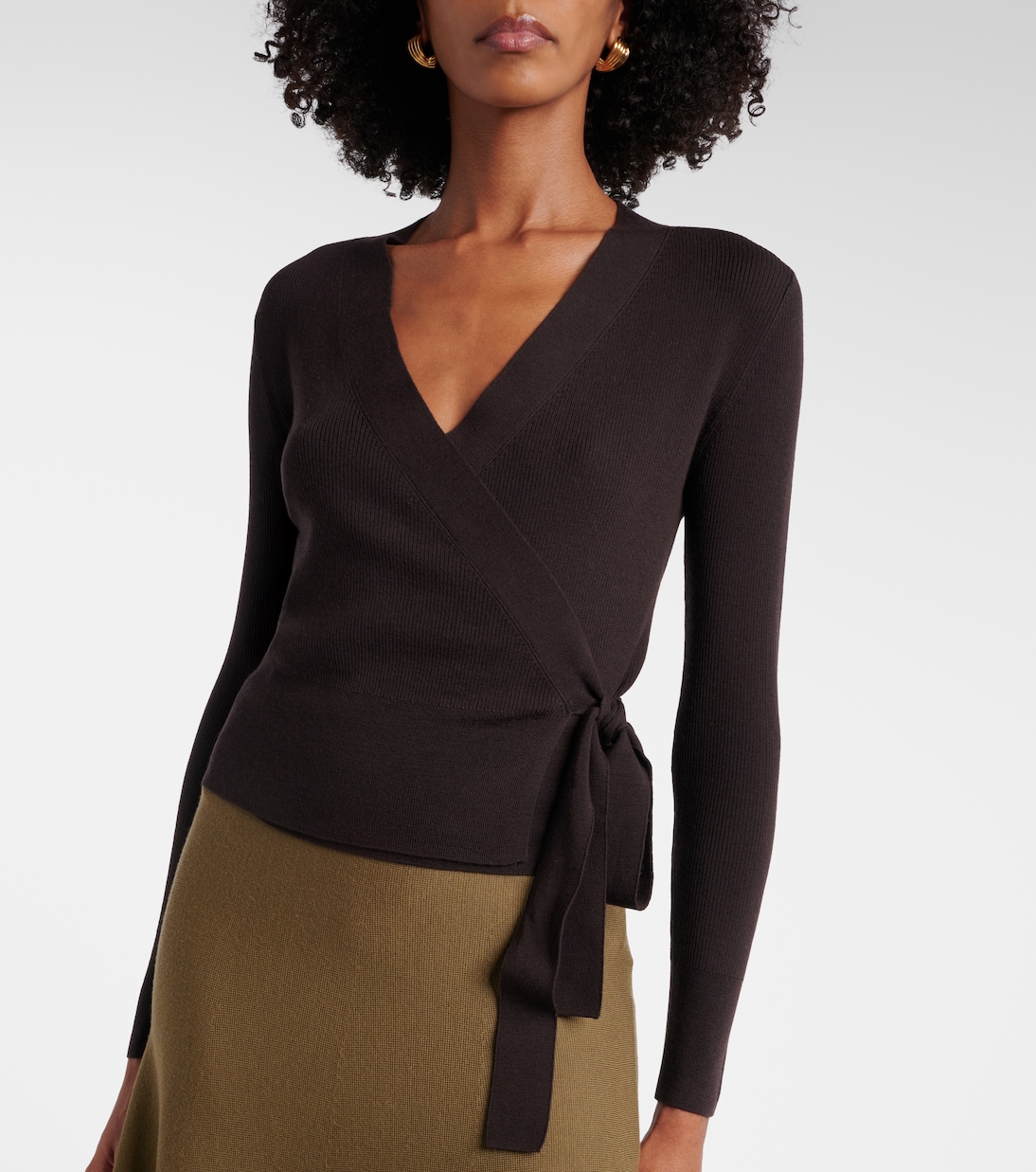 Virgin wool wrap cardigan | Jardin des Orangers