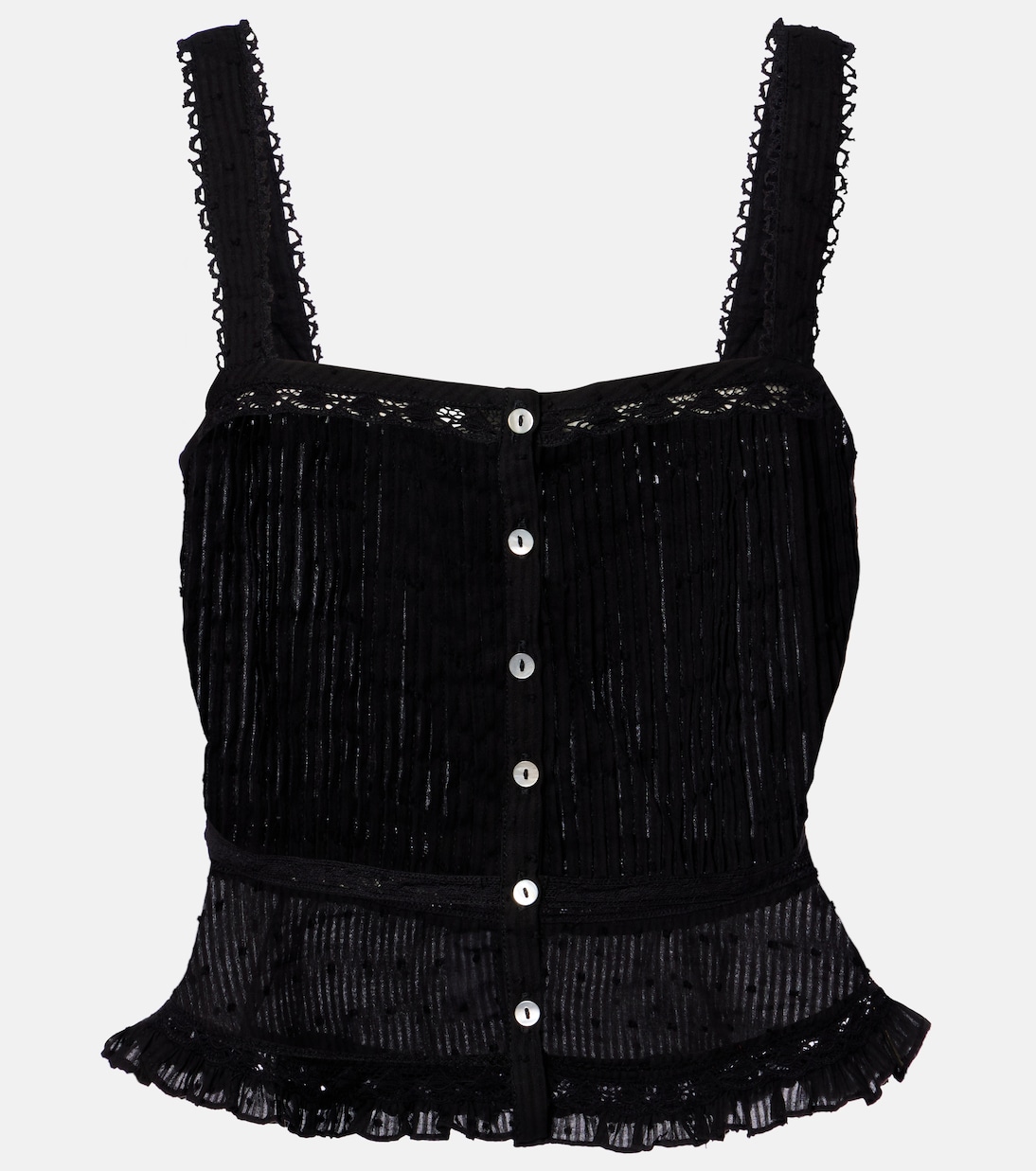 Berry lace-trimmed cotton top | Poupette St Barth