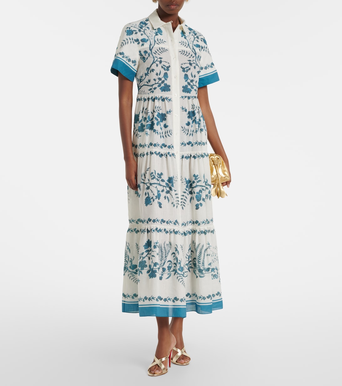 Hemdblusenkleid aus Baumwolle und Leinen | Erdem