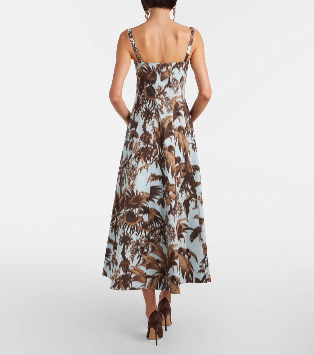 Vestido midi de popelín en mezcla de algodón | Oscar de la Renta