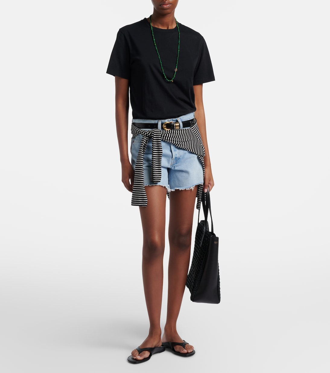 Parker Long distressed denim shorts | Agolde