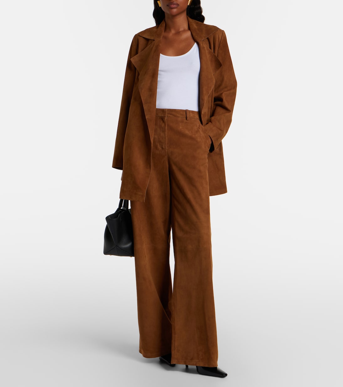 Coda suede wide-leg pants | Nour Hammour