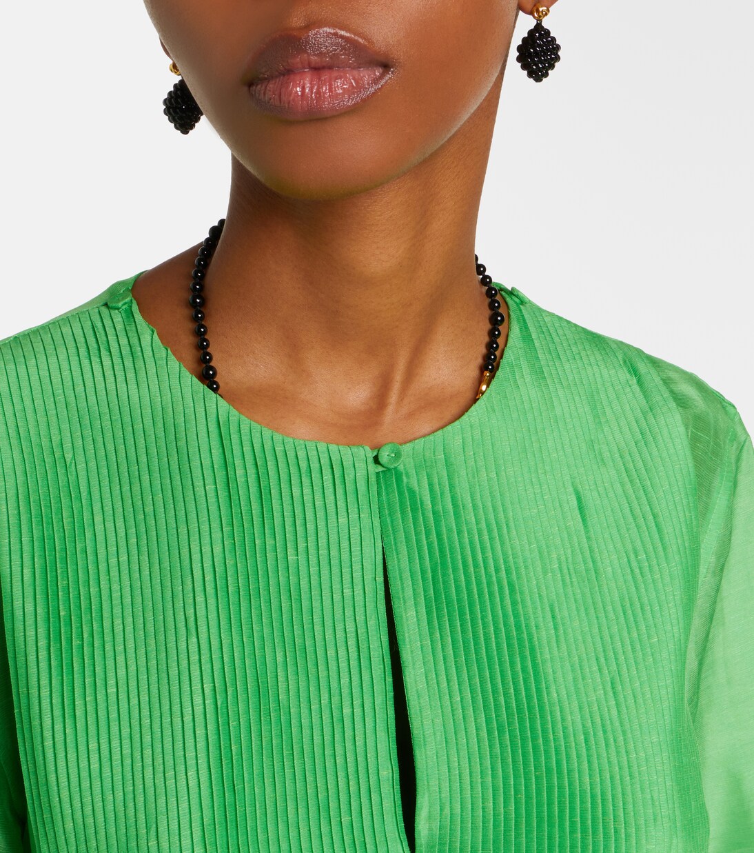 Caftano in lino e seta plissé | Tory Burch