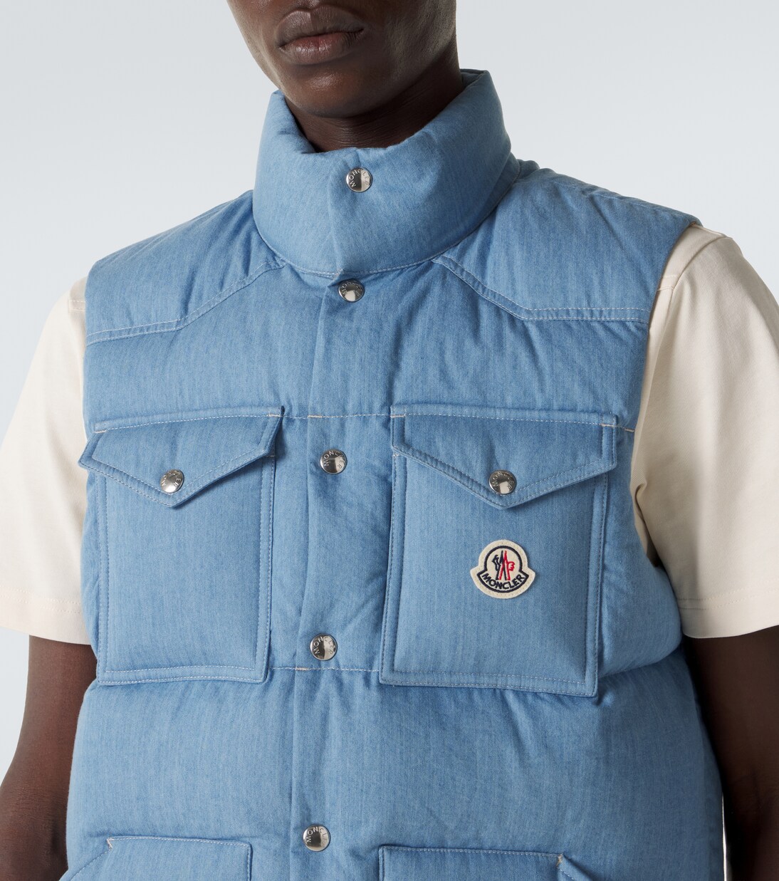 Ervional denim down vest | Moncler