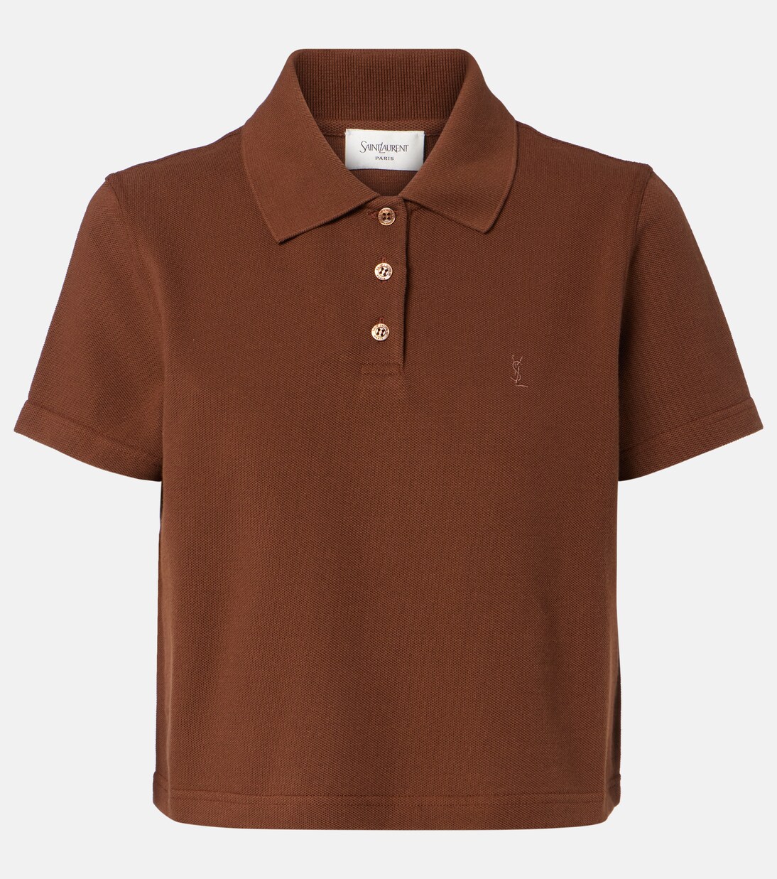 Polo Cassandre de piqué de algodón | Saint Laurent