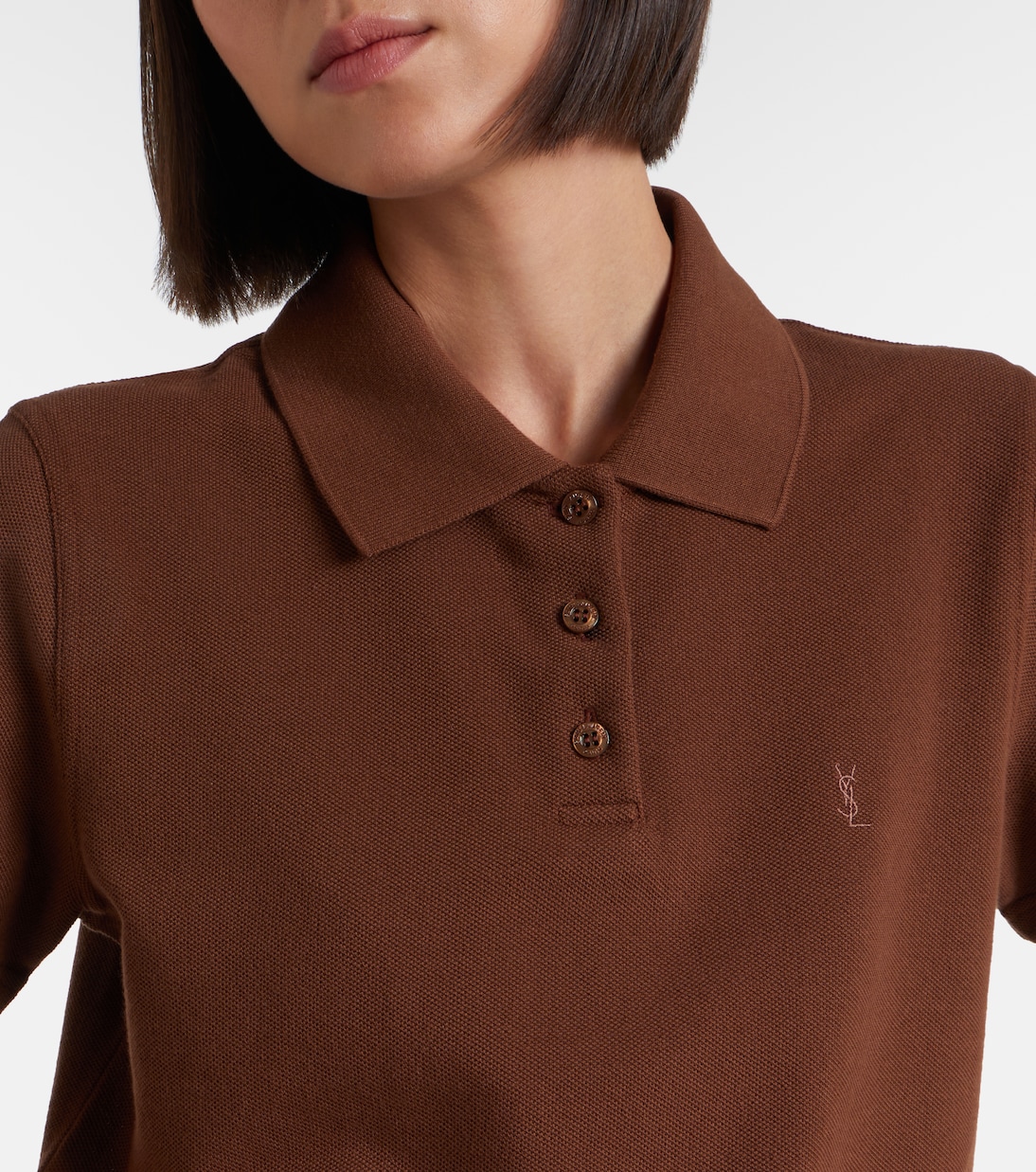 Polo Cassandre de piqué de algodón | Saint Laurent