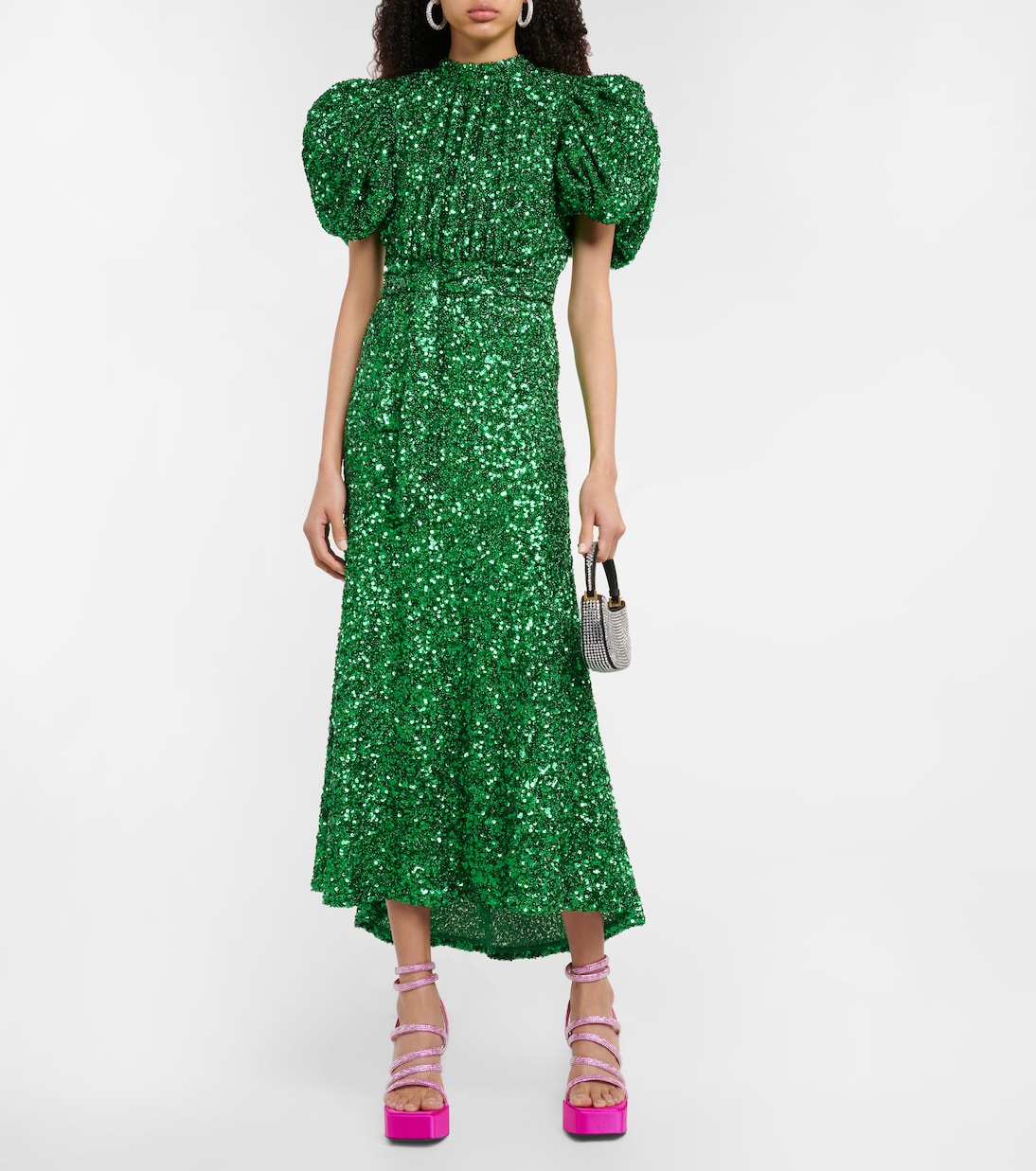 Verzierte Plateausandalen Sydney aus Satin | Mach & Mach