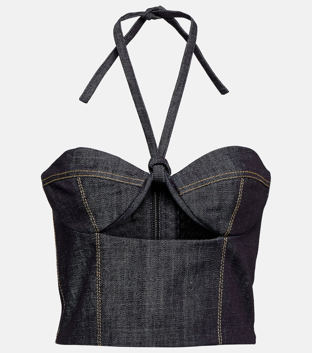 Bustier-Top Aspos aus Denim | The Mannei