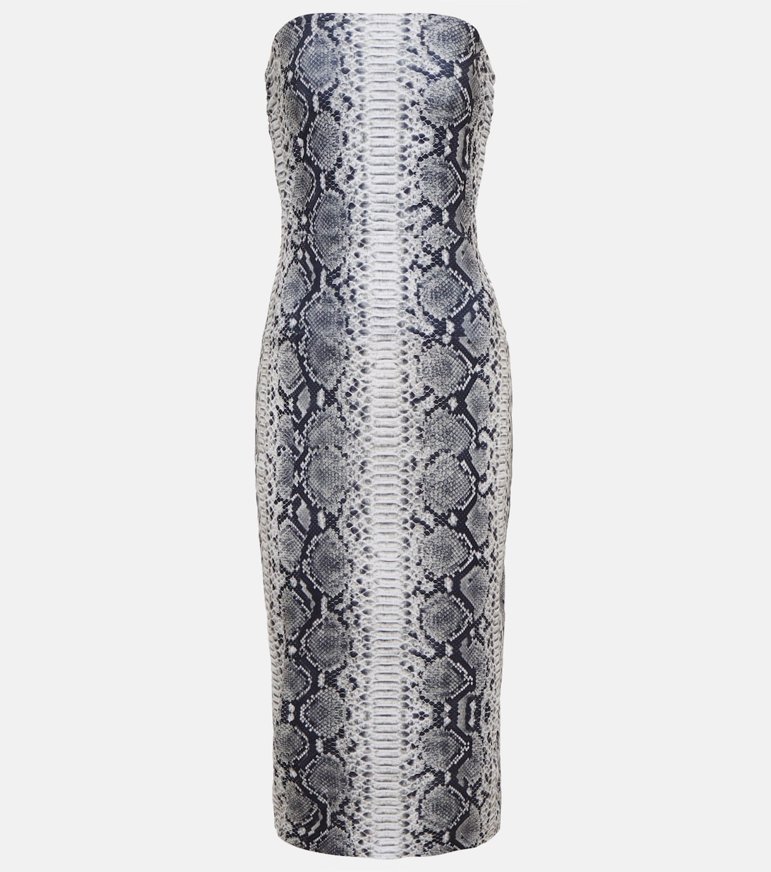 Snake-print bandeau jersey midi dress | Norma Kamali