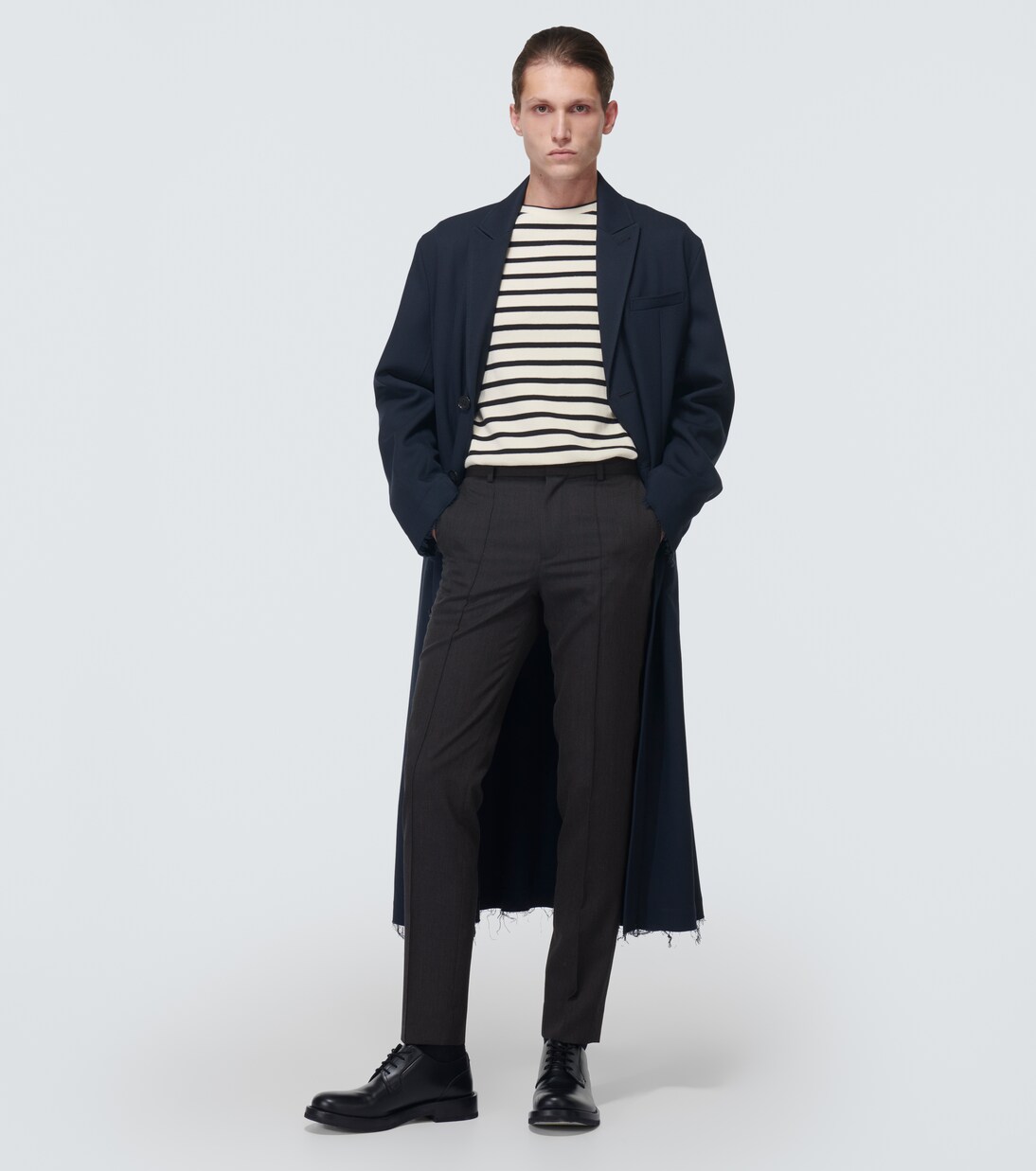 Low-rise wool slim pants | Undercover