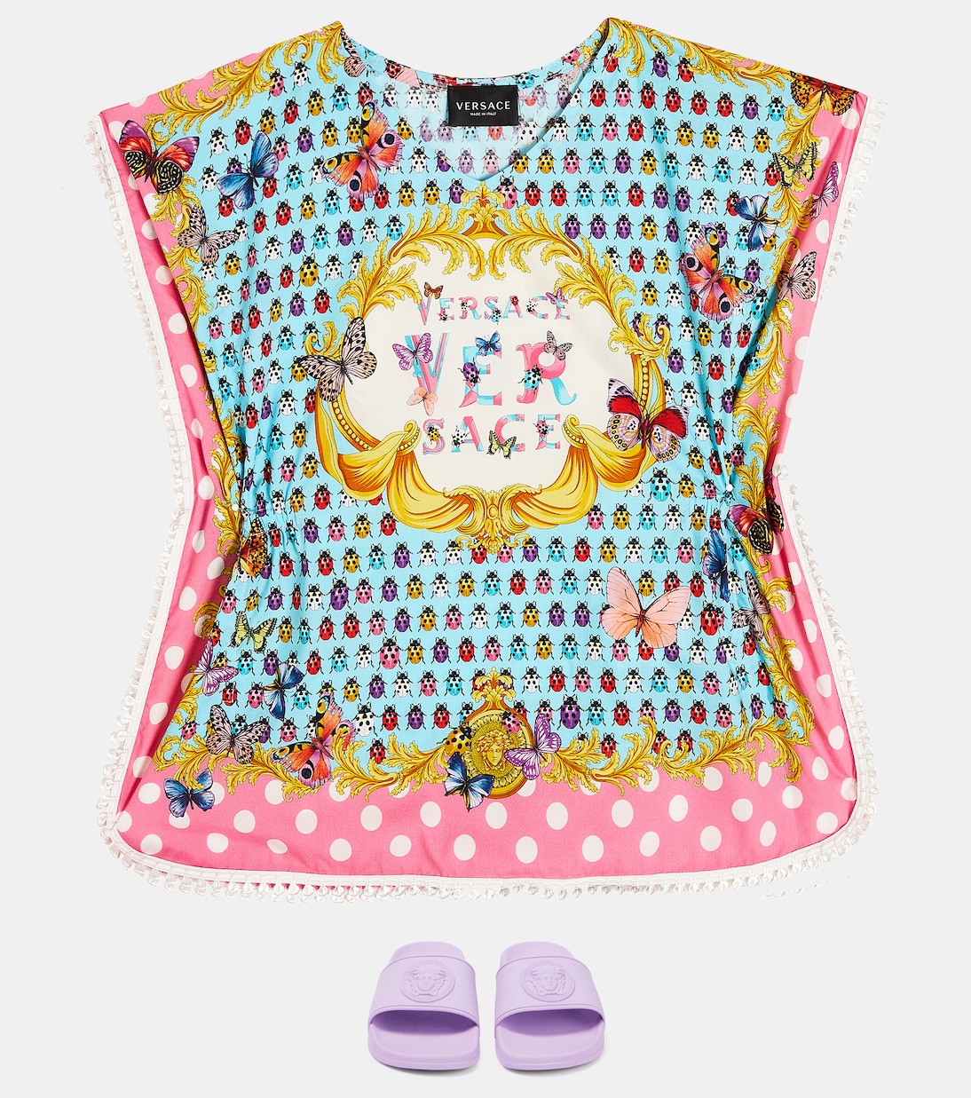 Butterflies Kids cotton cover-up | Versace Kids