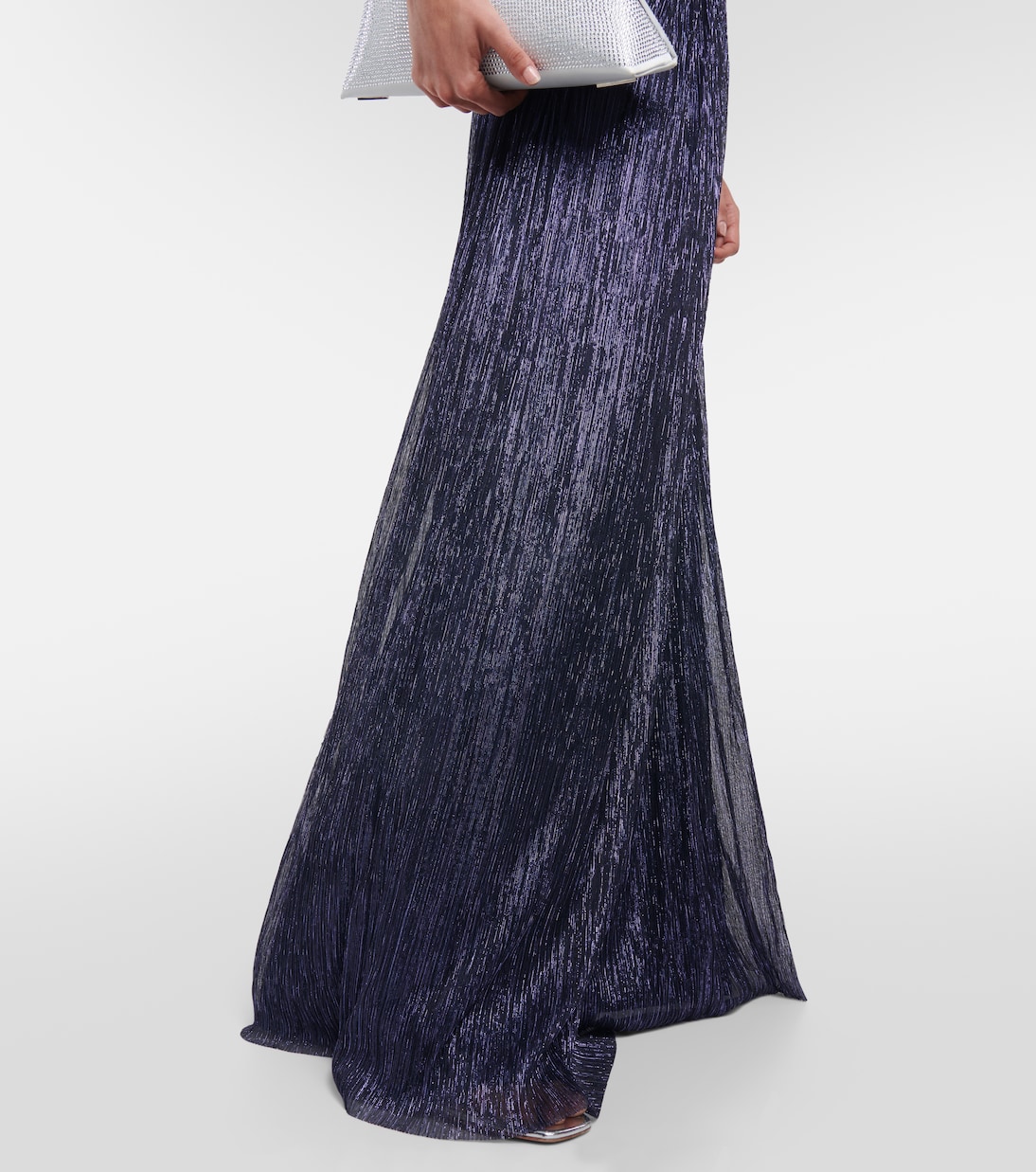 Moreau cut-out metallic plissé gown | Costarellos