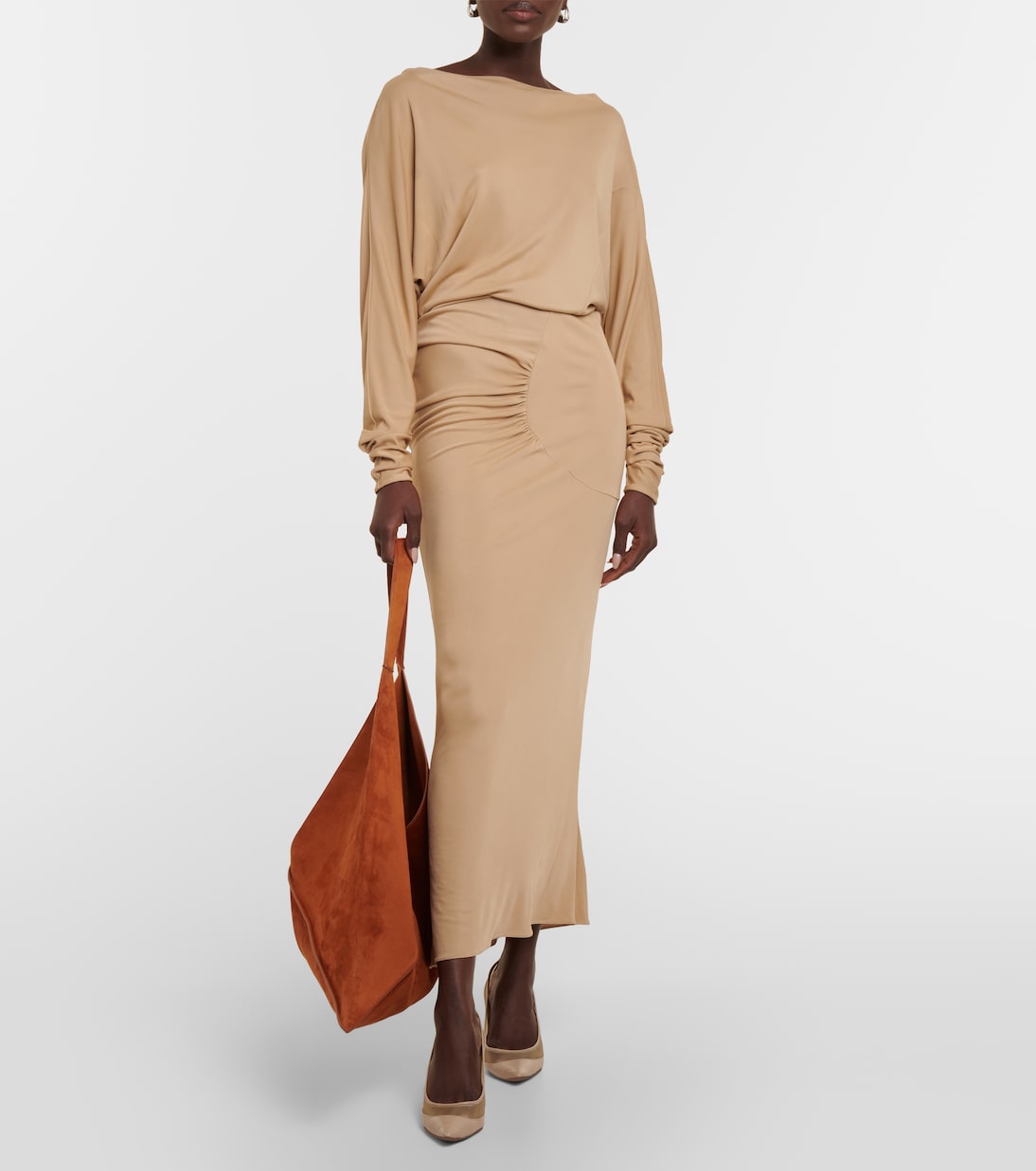 Oron ruched jersey midi dress | Khaite