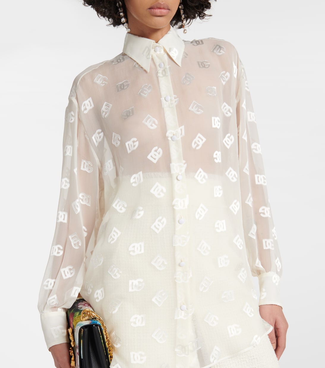 Hemd Burnout aus Seide | Dolce&Gabbana