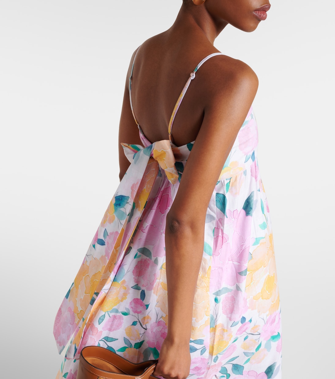 Robe midi en coton et lin à fleurs | Juliet Dunn