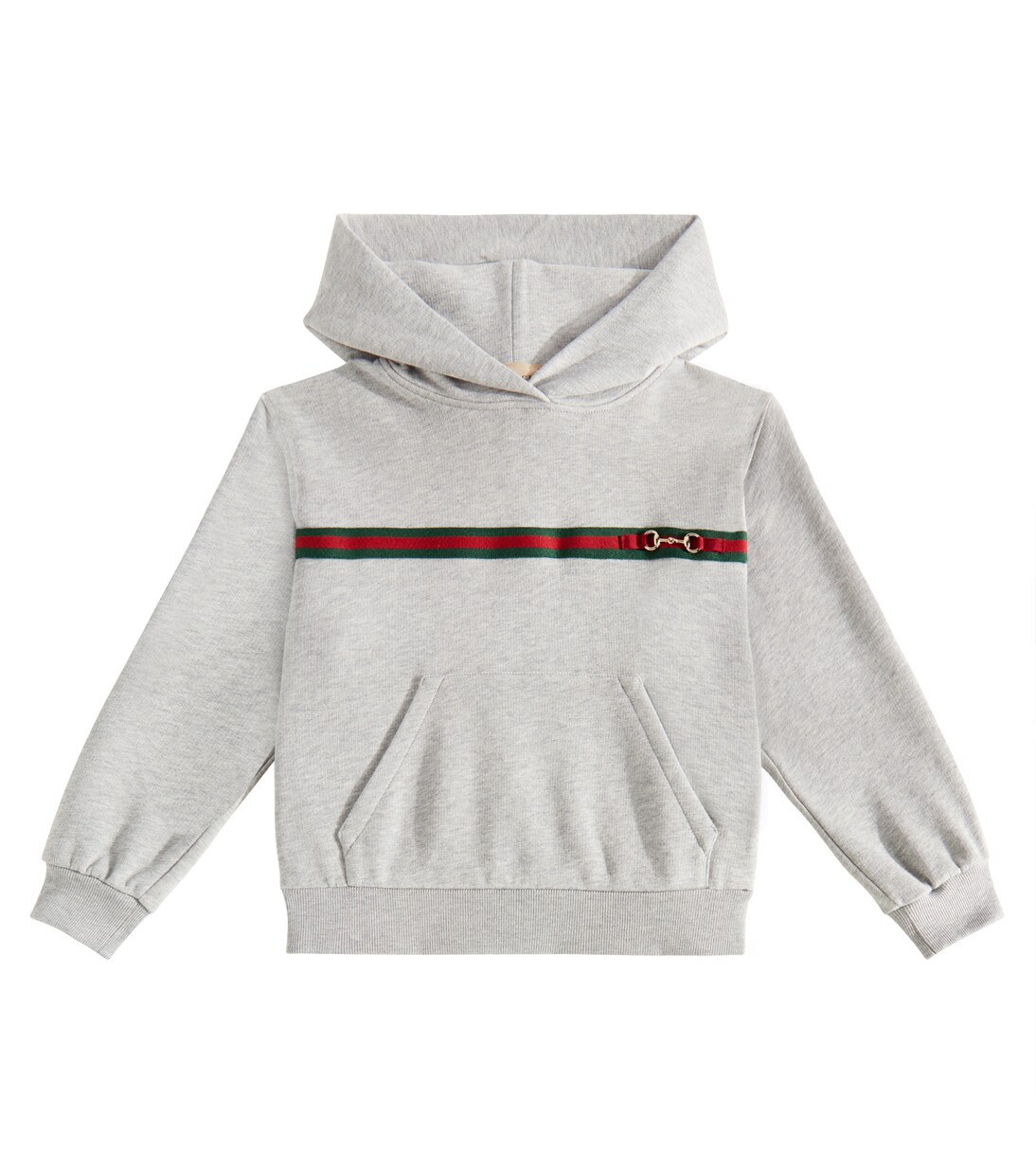 Web horsebit embellished cotton hoodie | Gucci Kids