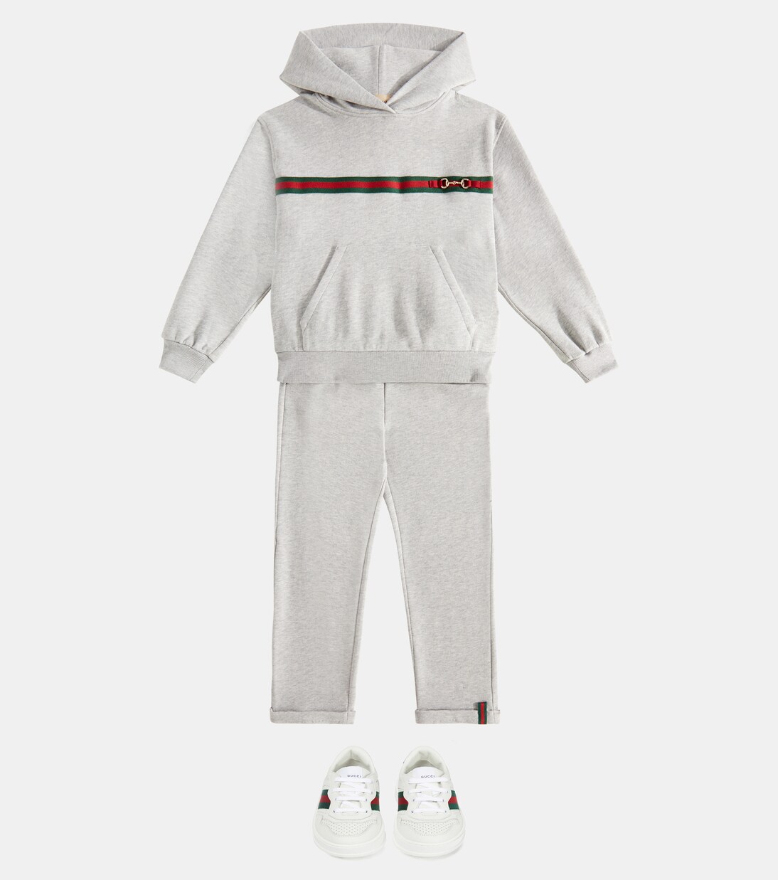 Web horsebit embellished cotton hoodie | Gucci Kids