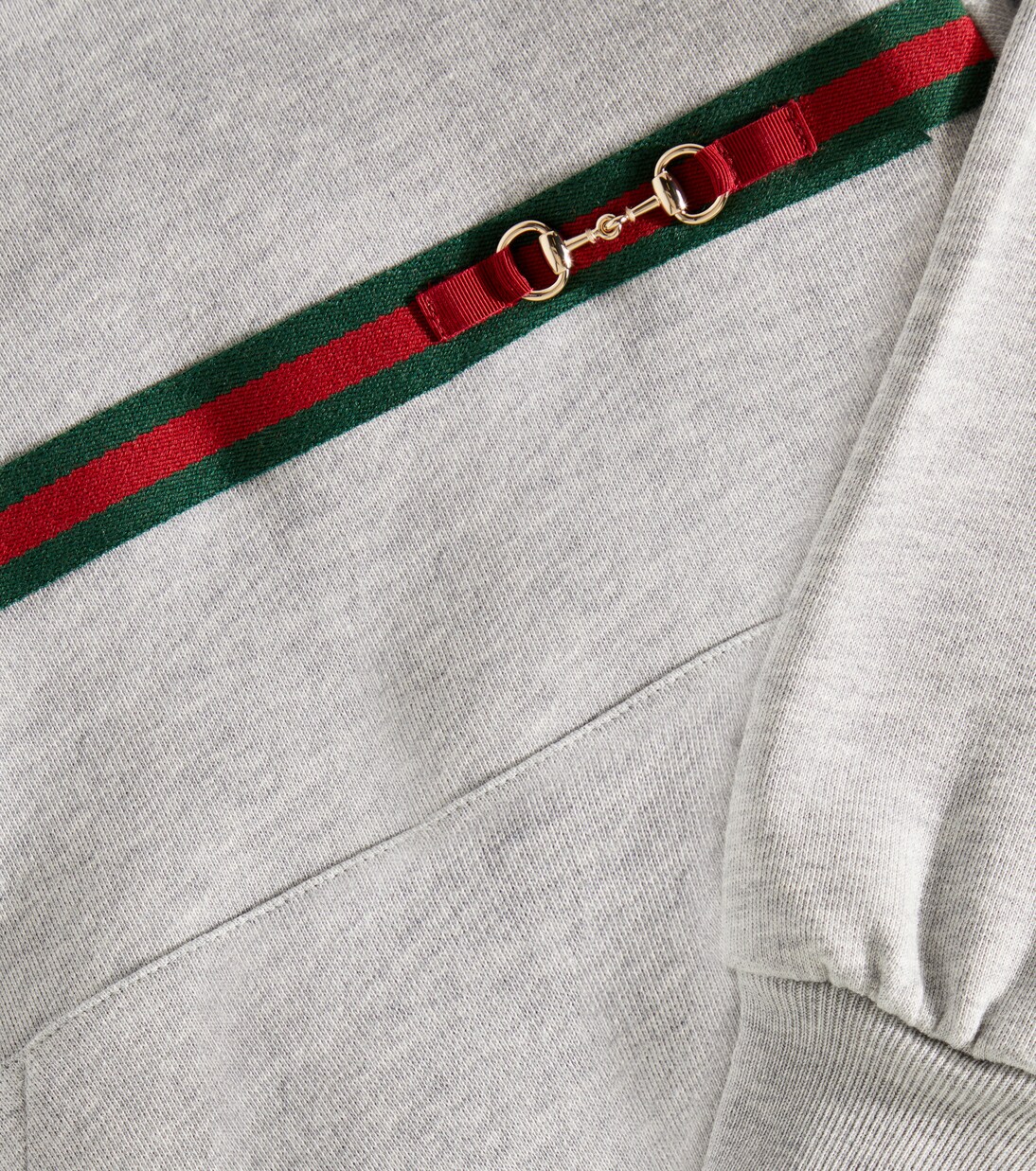 Web horsebit embellished cotton hoodie | Gucci Kids