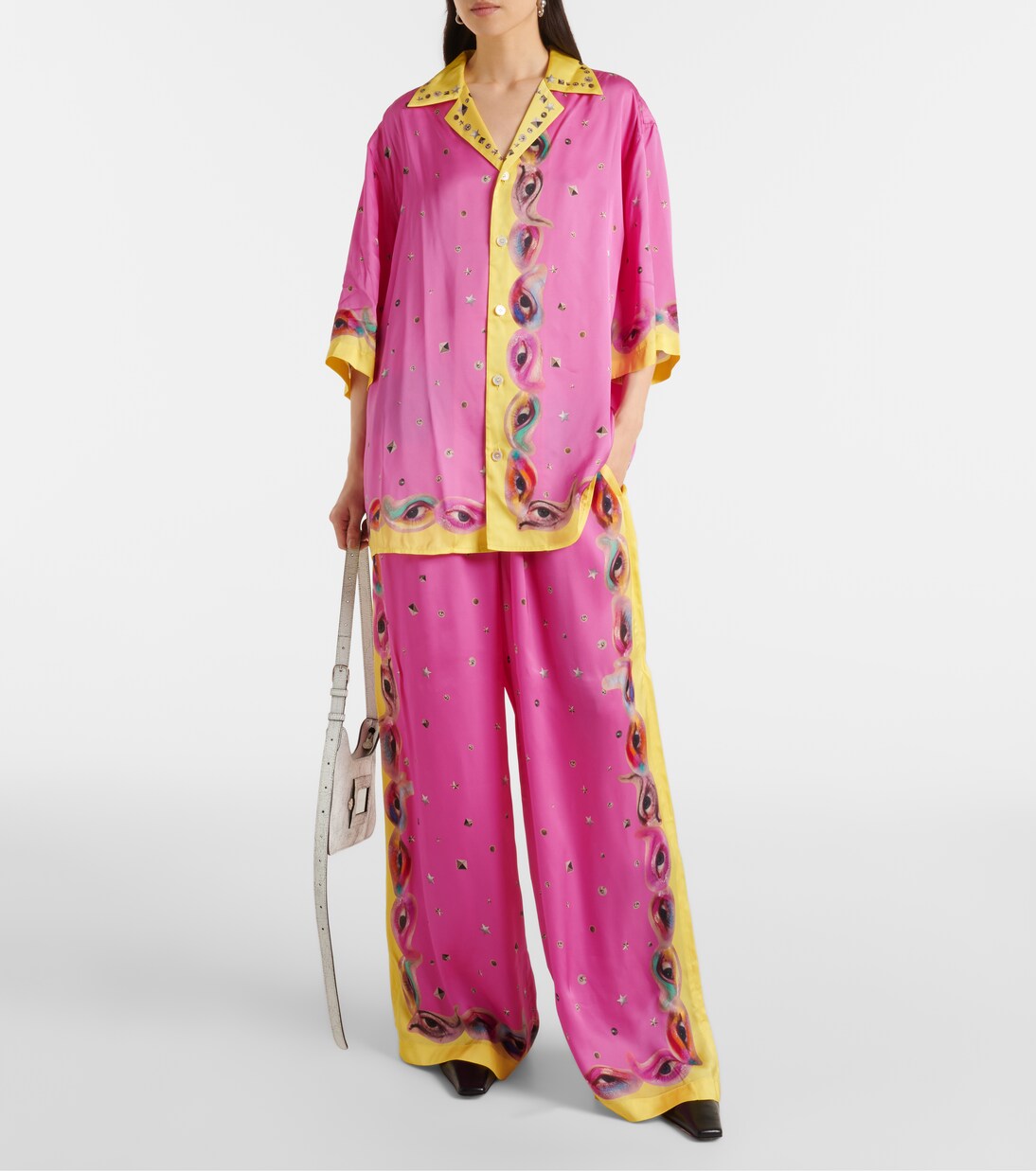 Printed logo palazzo pants | Acne Studios