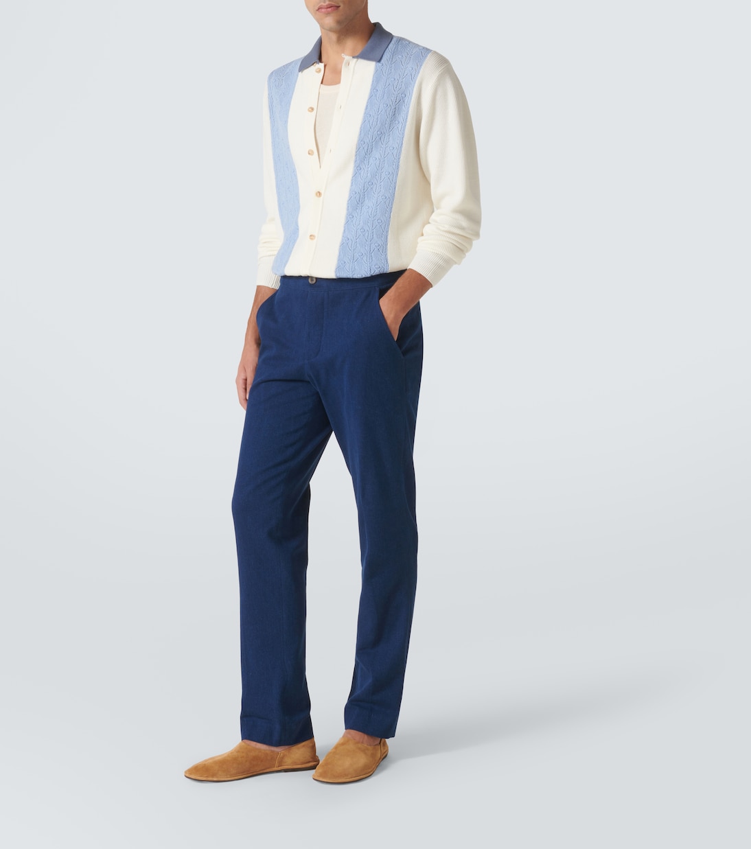 Paneled wool cardigan | King & Tuckfield