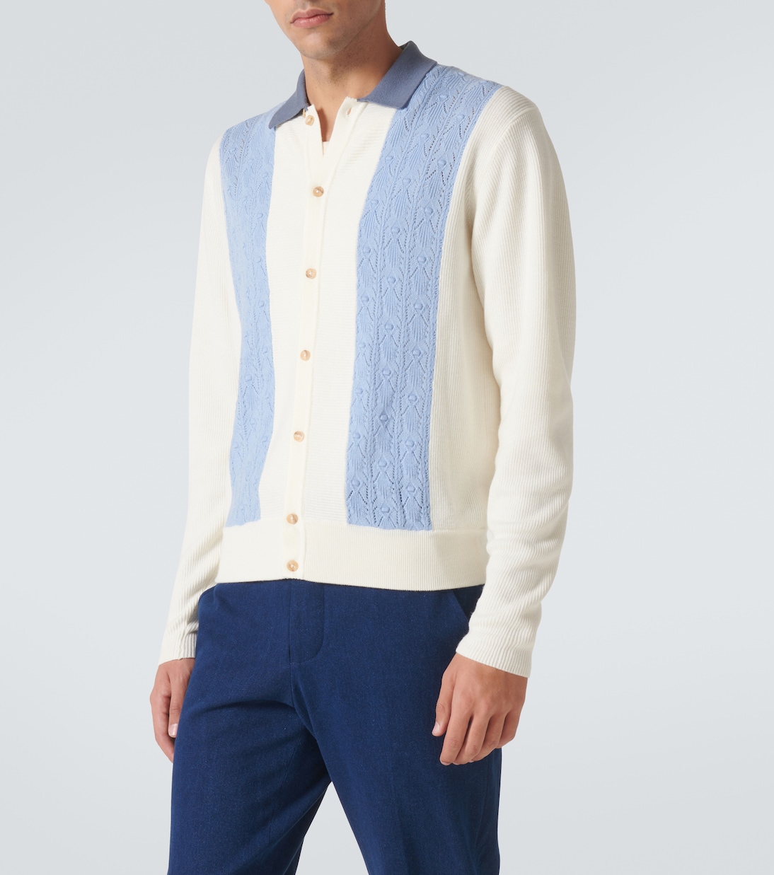 Paneled wool cardigan | King & Tuckfield