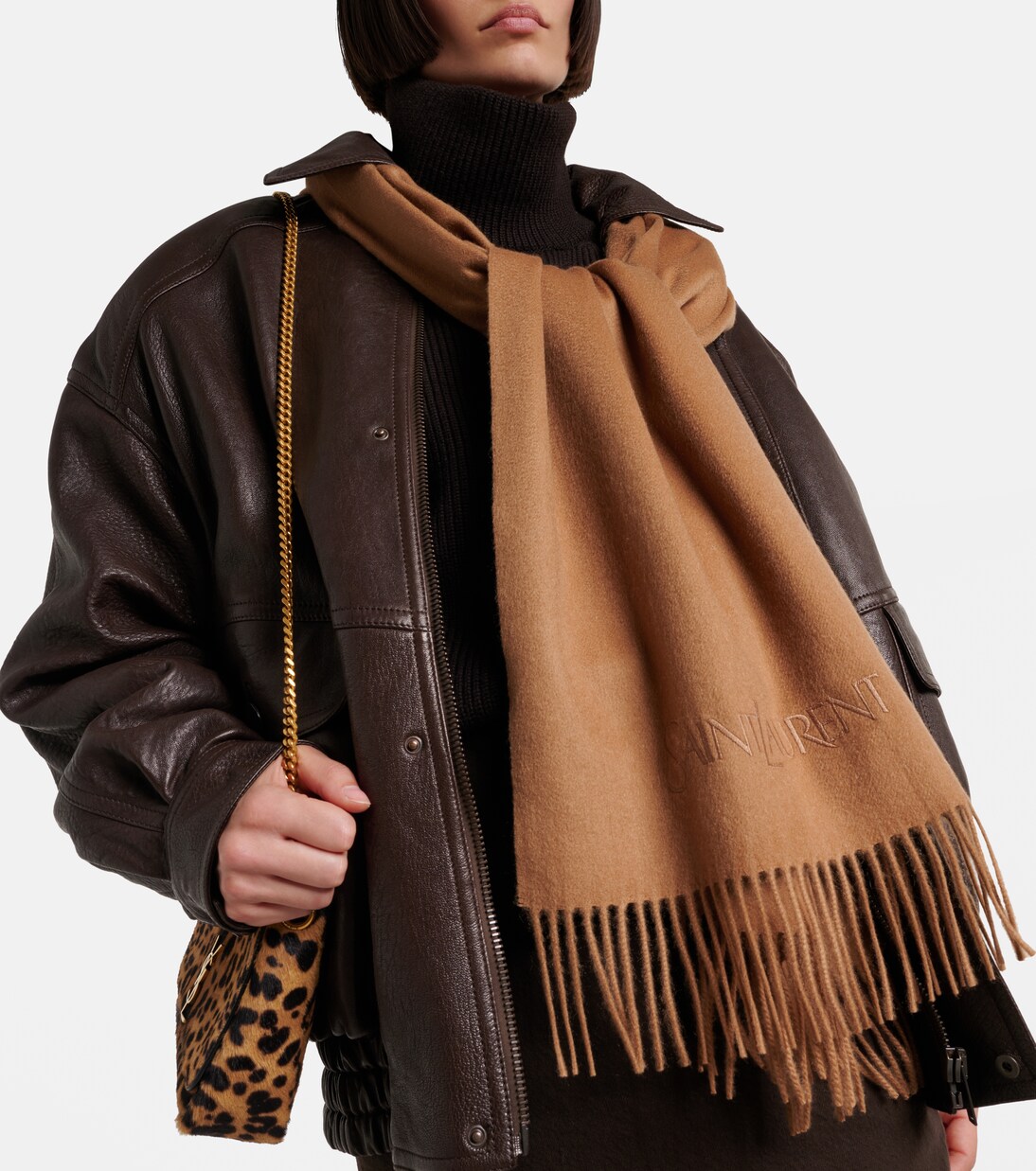 Fringed cashmere scarf | Saint Laurent