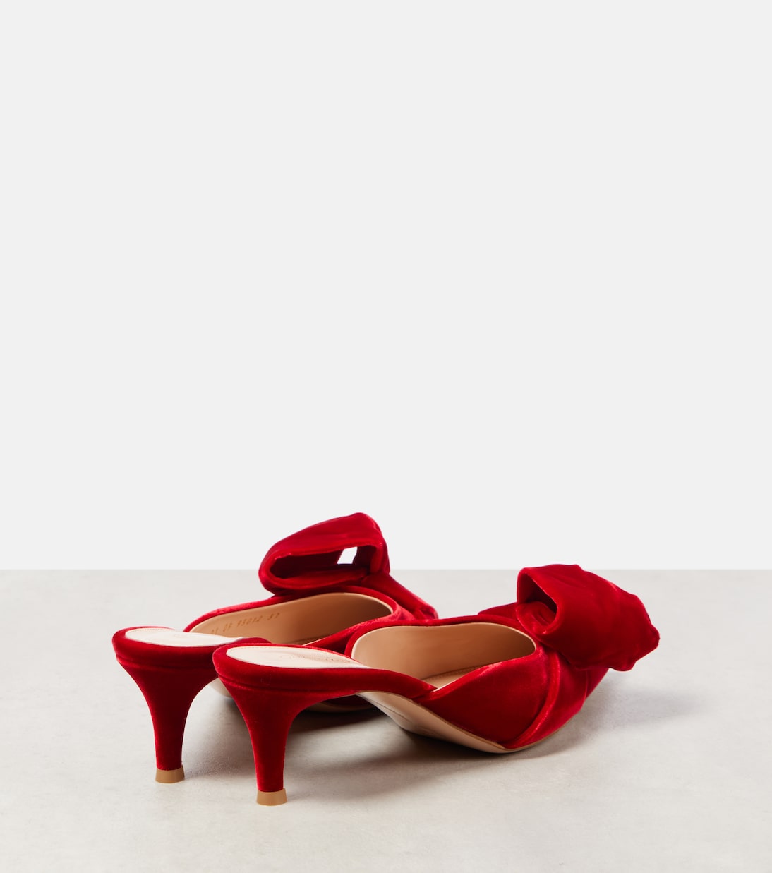 Mules 55 de terciopelo con lazo | Gianvito Rossi