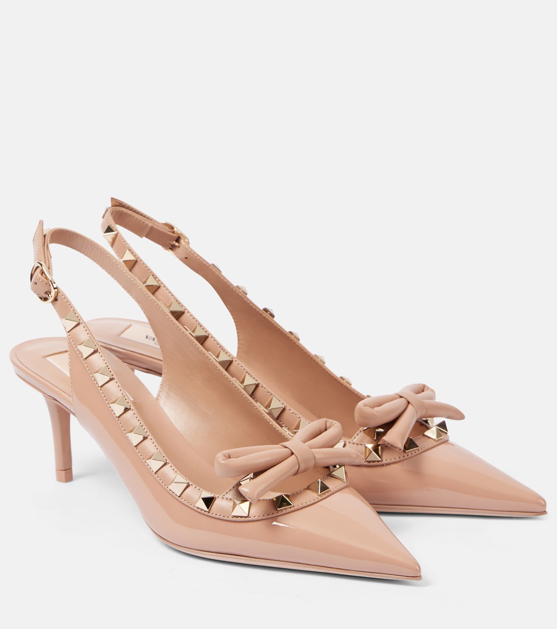 Escarpins slingback Rockstud 60 en cuir verni | Valentino Garavani
