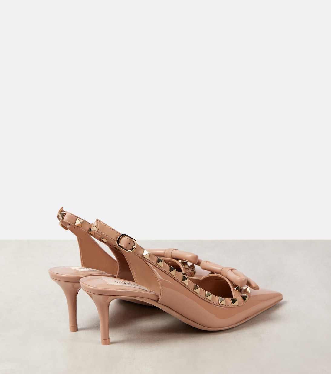 Escarpins slingback Rockstud 60 en cuir verni | Valentino Garavani