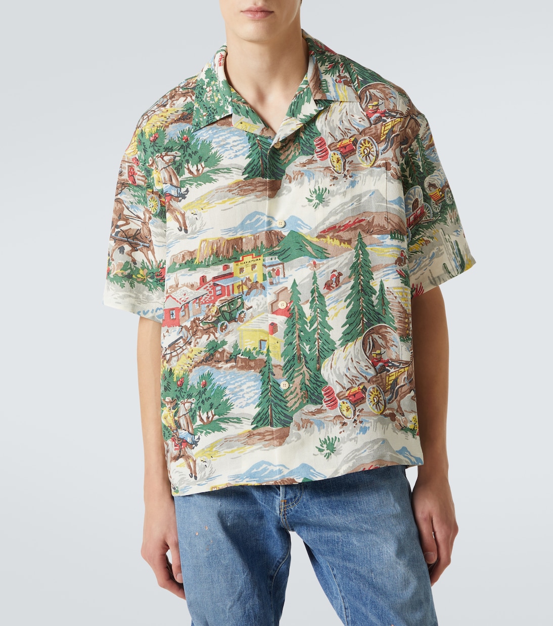 Crosby printed silk-blend bowling shirt | Visvim