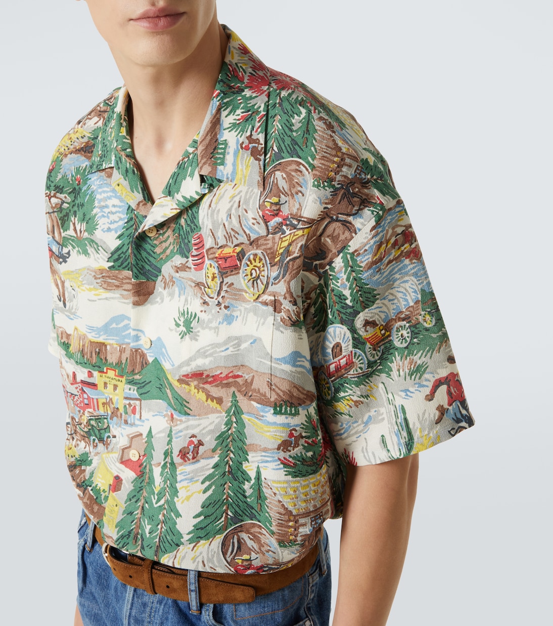 Crosby printed silk-blend bowling shirt | Visvim