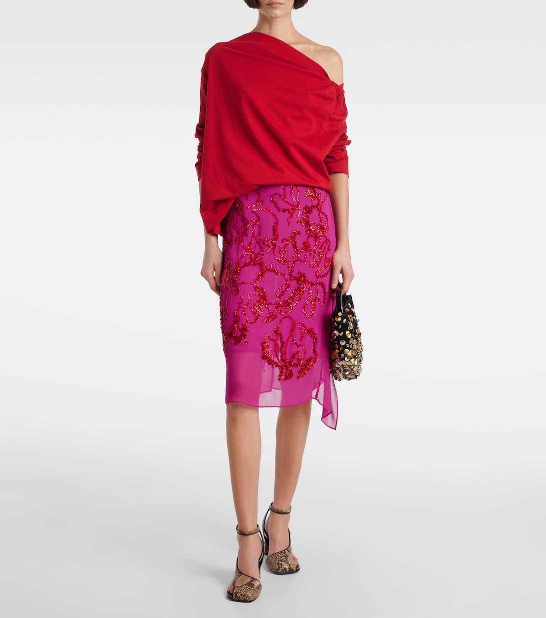 Gathered cotton jersey top | Dries Van Noten