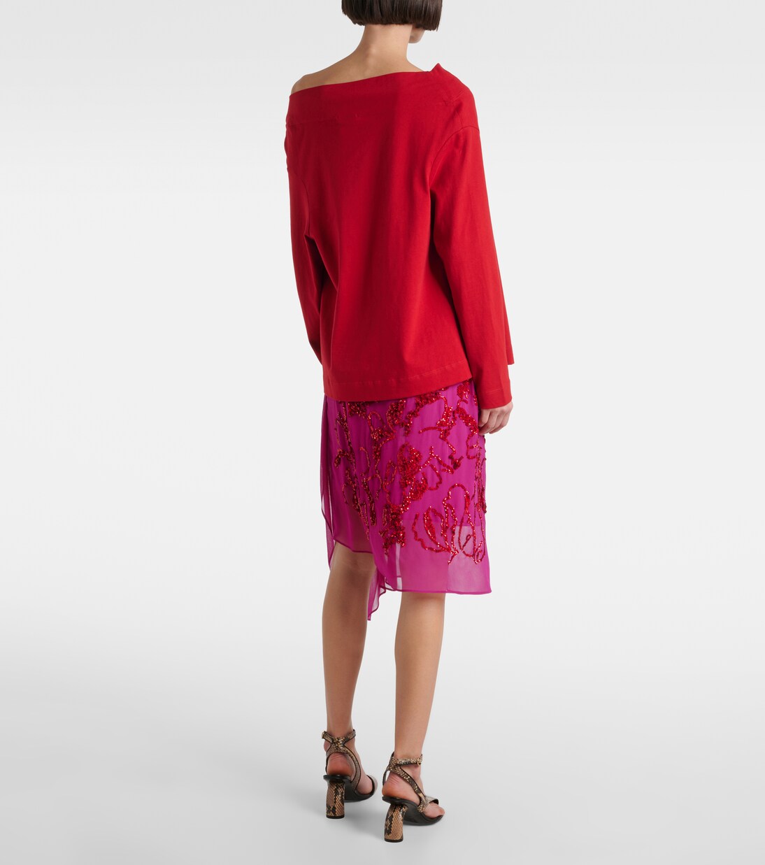 Gathered cotton jersey top | Dries Van Noten