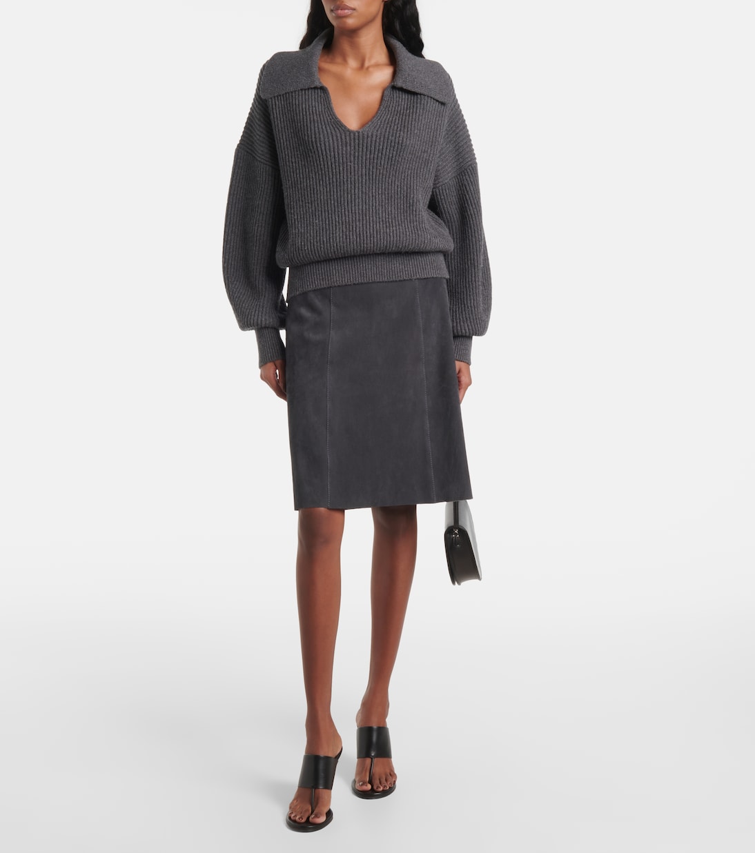 Midirock aus Veloursleder | Joseph