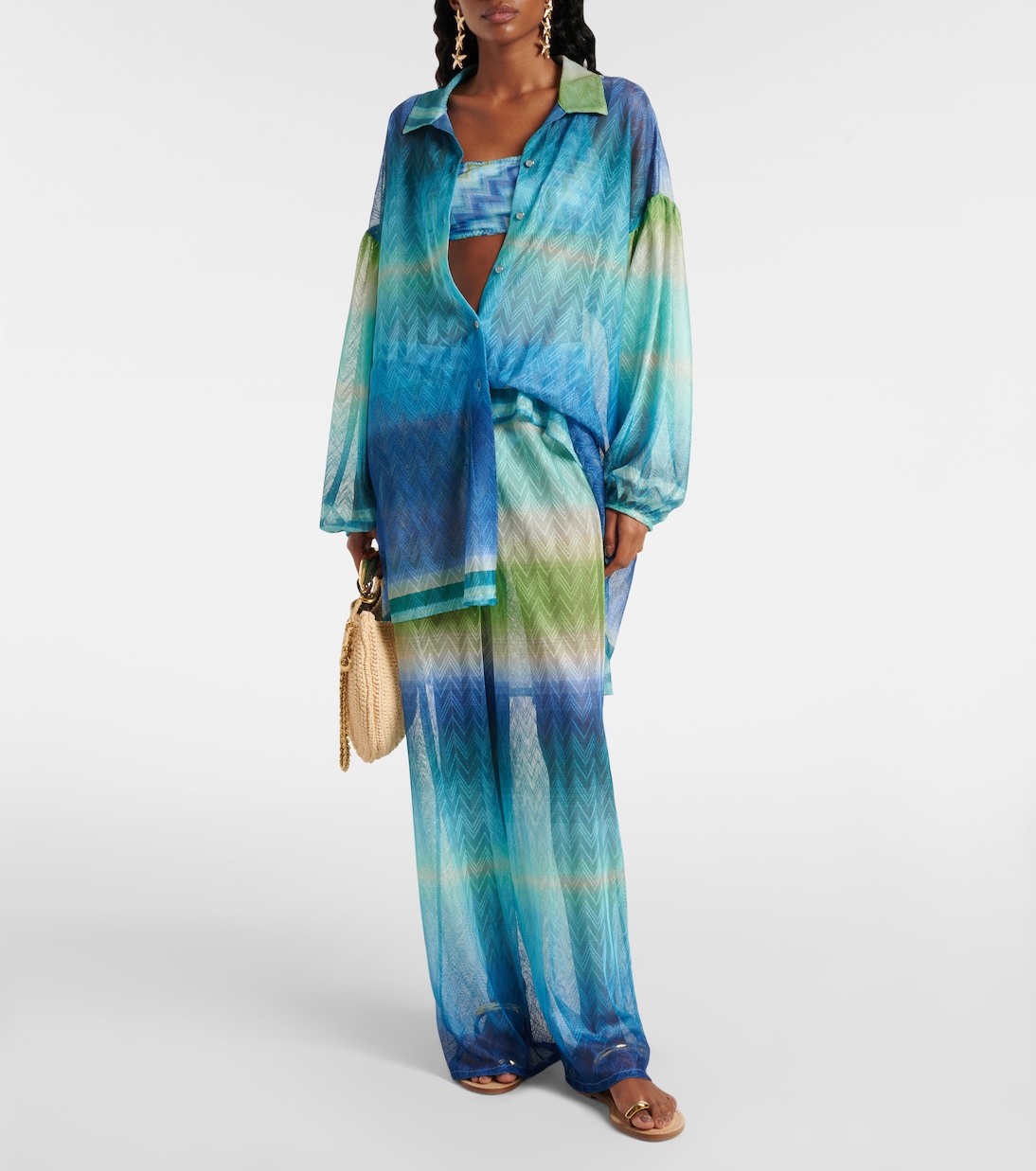 Weite Hose aus Häkelstrick | Missoni