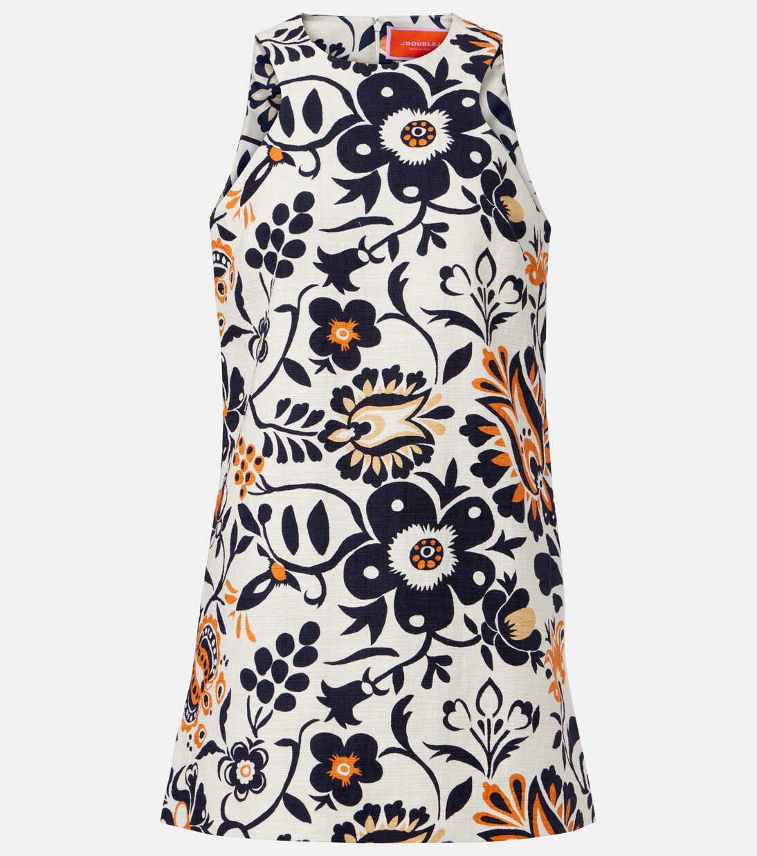 Racer printed cotton poplin minidress | La DoubleJ