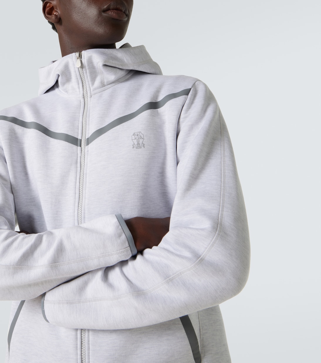 棉质混纺毛圈布拉链帽衫 | Brunello Cucinelli