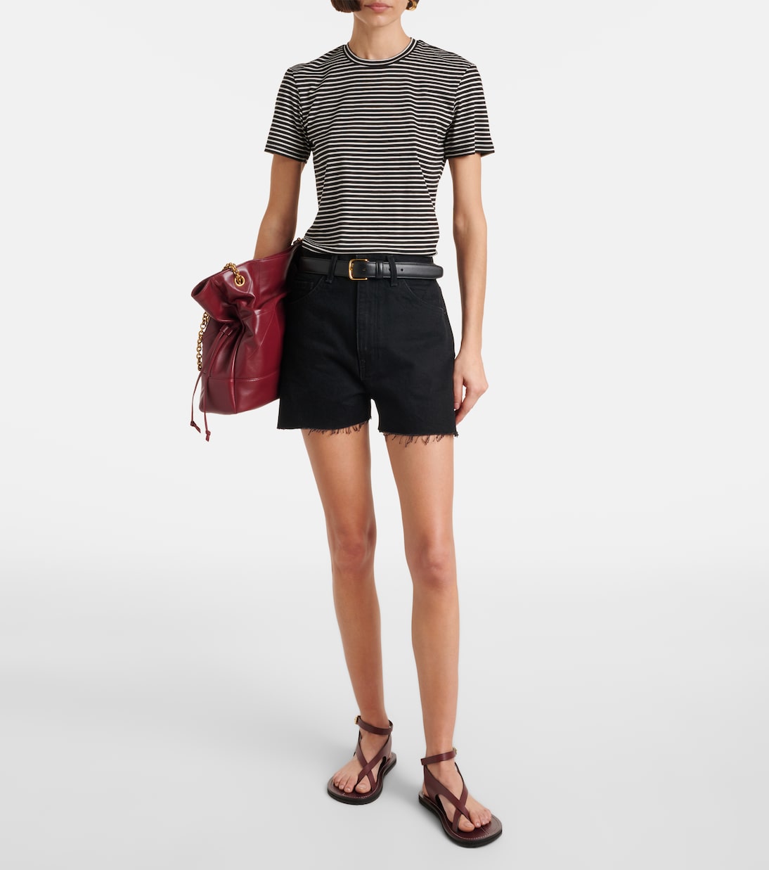 T-shirt Lana in misto cotone a righe | Nili Lotan