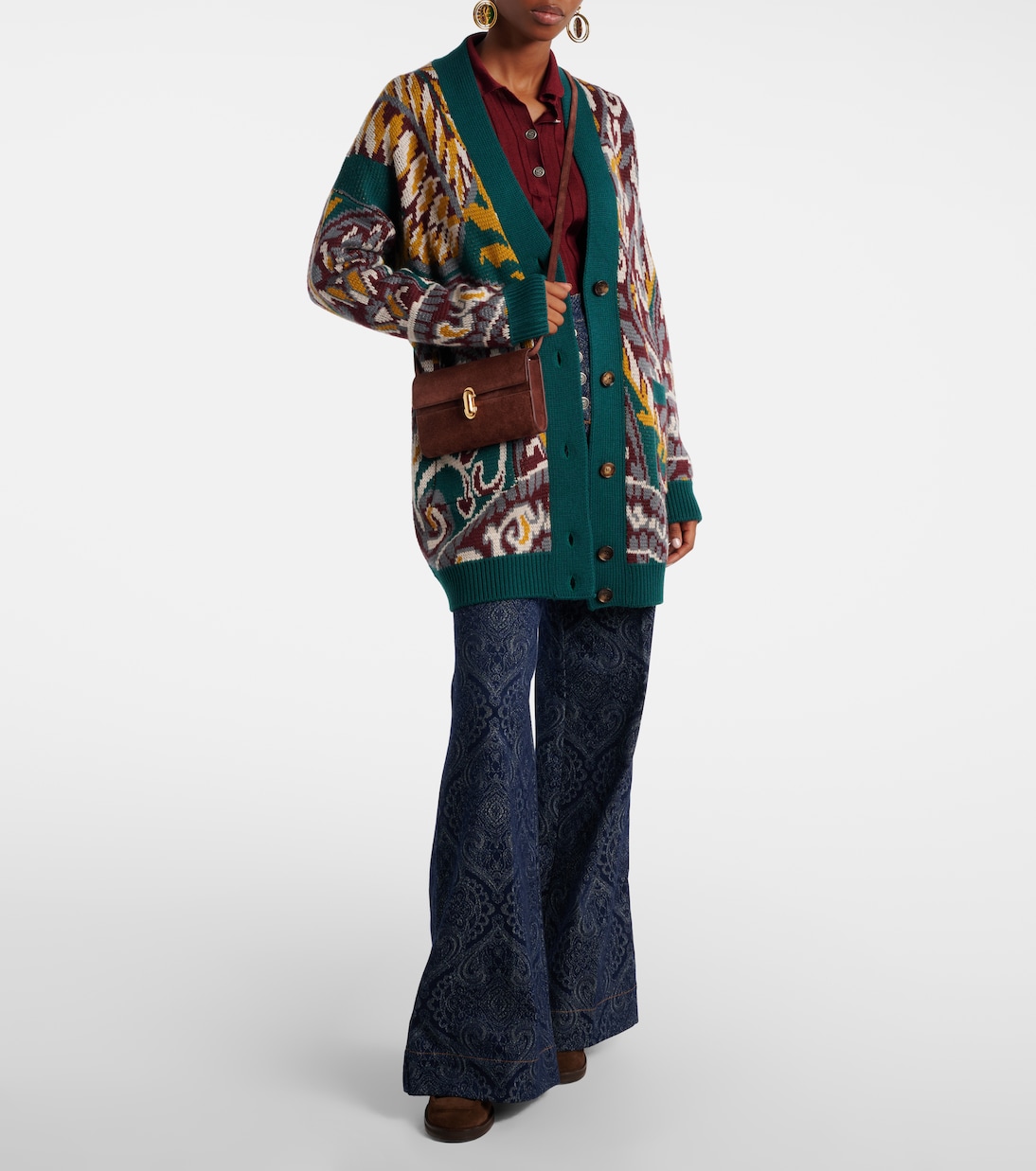 Schultertasche Symmetry Mini aus Veloursleder  | Savette