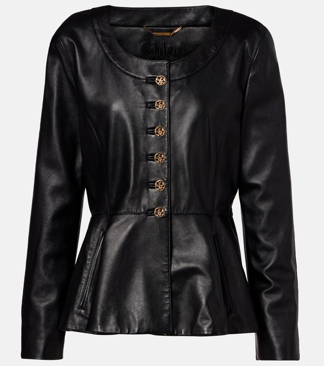 Peplum leather jacket | Chloé