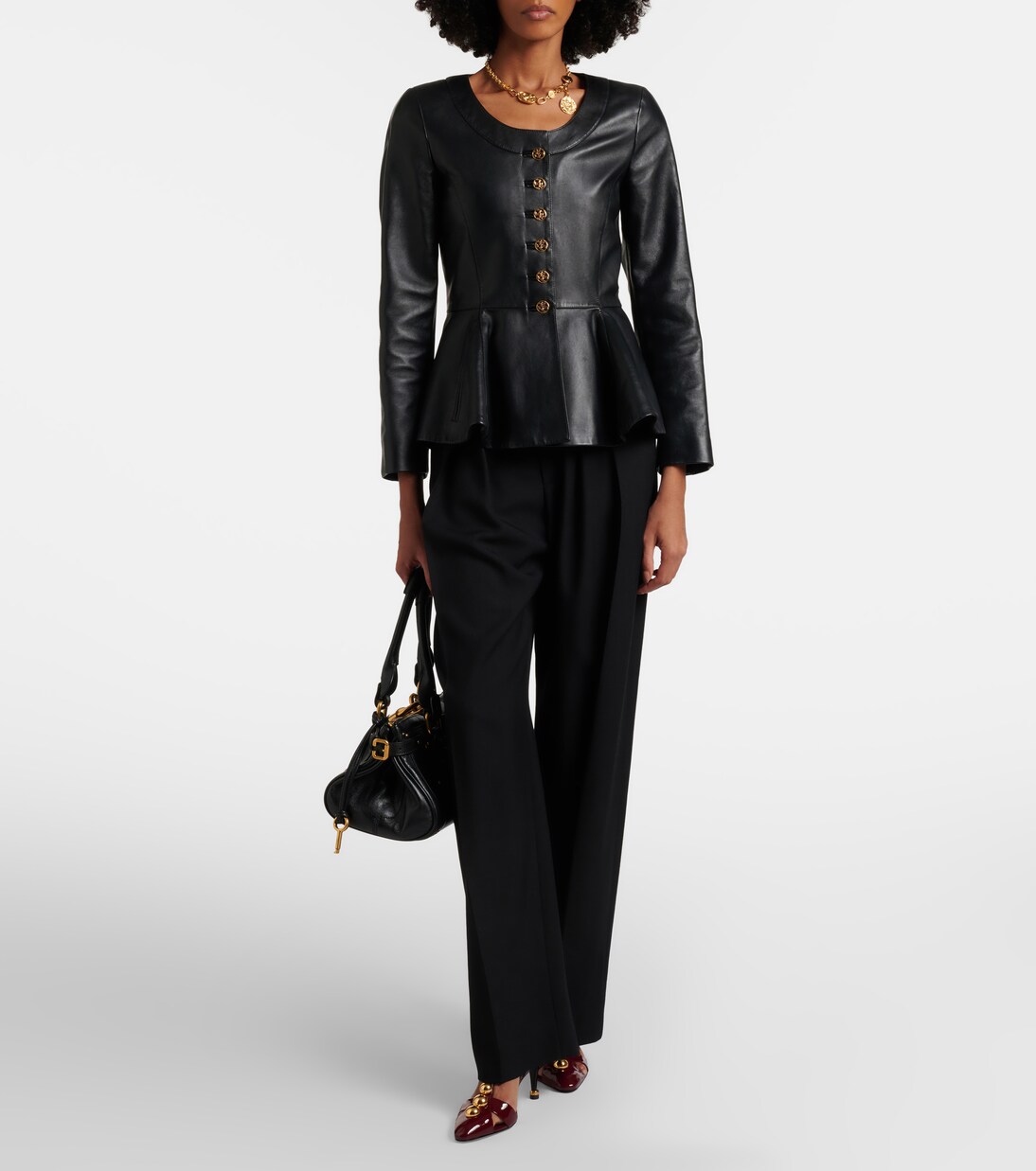 Peplum leather jacket | Chloé