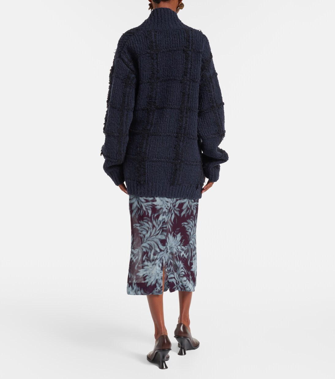 Checked wool cardigan | Dries Van Noten